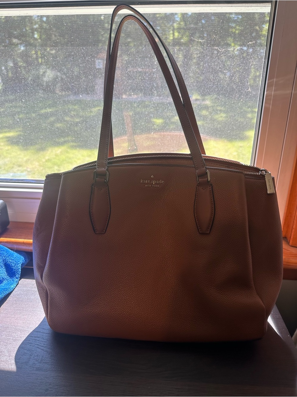 kate spade Brown Pebbled Leather Tote